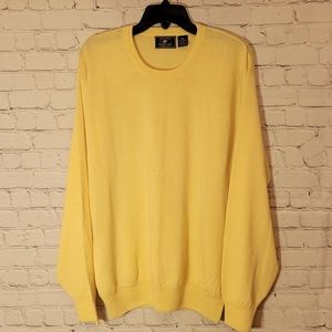 Men's Pale Yellow Size XXL Lambs  wool V Neck Sweater Alaskan Clothing Company